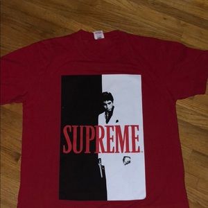 Supreme X Scarface Split Tee red